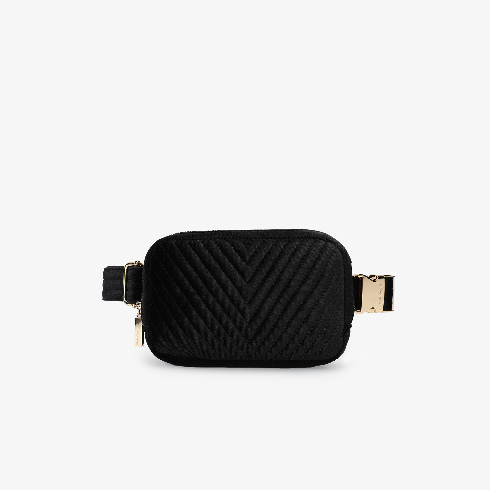 Black quilted belt sales bag