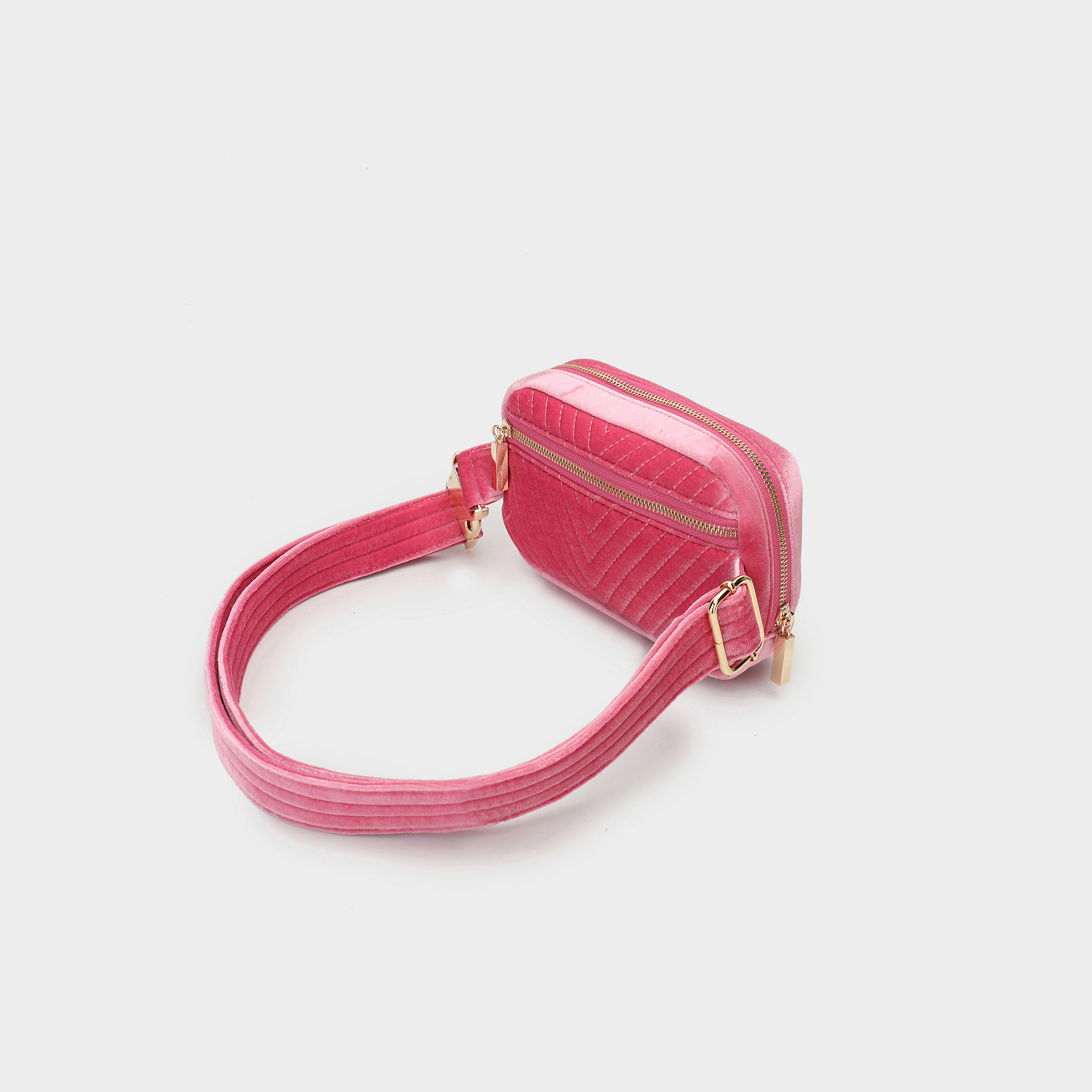 Pink quilted belt bag hot sale