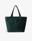 AERIN VELVET QUILTED TOTE EMERALD