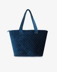 AERIN VELVET QUILTED TOTE TEAL