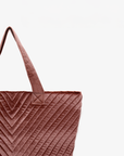 AERIN VELVET QUILTED TOTE DARK ROSE