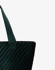 AERIN VELVET QUILTED TOTE EMERALD