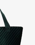 AERIN VELVET QUILTED TOTE EMERALD
