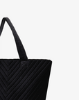 AERIN VELVET QUILTED TOTE BLACK