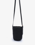 KALANI WOVEN BUCKET BAG MINI BLACK