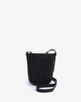 KALANI WOVEN BUCKET BAG MINI BLACK