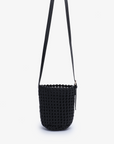 KALANI WOVEN BUCKET BAG MINI BLACK