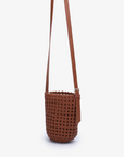 KALANI WOVEN BUCKET BAG MINI BROWN