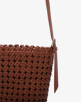 KALANI WOVEN BUCKET BAG MINI BROWN