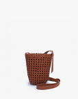 KALANI WOVEN BUCKET BAG MINI BROWN