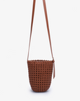 KALANI WOVEN BUCKET BAG MINI BROWN