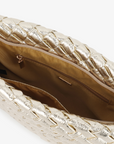 NIEVES WOVEN CLUTCH PLATINUM