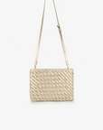 NIEVES WOVEN CLUTCH PLATINUM