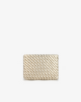 NIEVES WOVEN CLUTCH PLATINUM