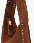 PASCAL SHOULDER STUDDED FAUX SUEDE RUST
