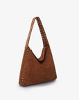 PASCAL SHOULDER STUDDED FAUX SUEDE RUST