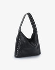 PASCAL SHOULDER STUDDED VEGAN BLACK NICKEL