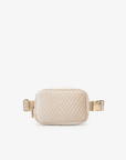 AERIN VELVET QUILTED BELT BAG CREAM - REMI/REID