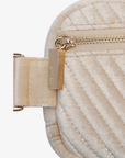 AERIN VELVET QUILTED BELT BAG CREAM - REMI/REID