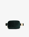 AERIN VELVET QUILTED BELT BAG EMERALD - REMI/REID