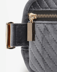 AERIN VELVET QUILTED BELT BAG GREY - REMI/REID
