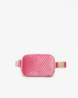 AERIN VELVET QUILTED BELT BAG HOT PINK - REMI/REID