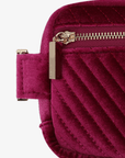 AERIN VELVET QUILTED BELT BAG MAGENTA - REMI/REID