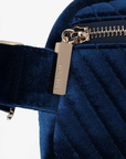 AERIN VELVET QUILTED BELT BAG NAVY - REMI/REID