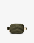 AERIN VELVET QUILTED BELT BAG OLIVE - REMI/REID