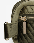 AERIN VELVET QUILTED BELT BAG OLIVE - REMI/REID