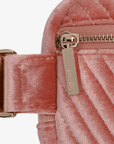 AERIN VELVET QUILTED BELT BAG PINK - REMI/REID