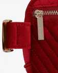 AERIN VELVET QUILTED BELT BAG RED - REMI/REID