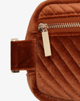 AERIN VELVET QUILTED BELT BAG RUST - REMI/REID