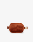 AERIN VELVET QUILTED BELT BAG RUST - REMI/REID