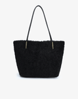 AKIMBO EAST WEST TOTE BAG SHEARLING BLACK - REMI/REID