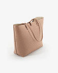 DEPARTURE TOTE PERFORATED SQUARE BALLET PINK/CREAM - REMI/REID