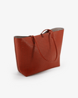 DEPARTURE TOTE PERFORATED SQUARE BURNT TERRACOTTA/PUTTY - REMI/REID