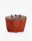DEPARTURE TOTE PERFORATED SQUARE BURNT TERRACOTTA/PUTTY - REMI/REID