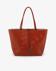 DEPARTURE TOTE PERFORATED SQUARE BURNT TERRACOTTA/PUTTY - REMI/REID