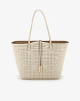 DEPARTURE TOTE PERFORATED SQUARE CREAM/TAUPE - REMI/REID