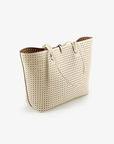 DEPARTURE TOTE PERFORATED SQUARE CREAM/TAUPE - REMI/REID