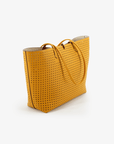 DEPARTURE TOTE PERFORATED SQUARE MUSTARD/CREAM - REMI/REID