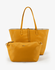 DEPARTURE TOTE PERFORATED SQUARE MUSTARD/CREAM - REMI/REID