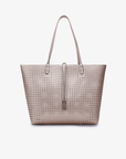 DEPARTURE TOTE PERFORATED SQUARE PLATINUM/SILVER - REMI/REID
