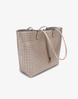 DEPARTURE TOTE PERFORATED SQUARE PLATINUM/SILVER - REMI/REID