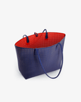 DEPARTURE TOTE PERFORATED SQUARE ROYAL BLUE/CORAL - REMI/REID