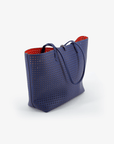 DEPARTURE TOTE PERFORATED SQUARE ROYAL BLUE/CORAL - REMI/REID