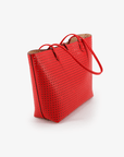 DEPARTURE TOTE PERFORATED SQUARE TROPIC RED/NUDE - REMI/REID