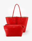 DEPARTURE TOTE PERFORATED SQUARE TROPIC RED/NUDE - REMI/REID