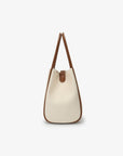 HOLLACE MINI TOTE CANVAS CONTRAST PIPING BROWN - REMI/REID